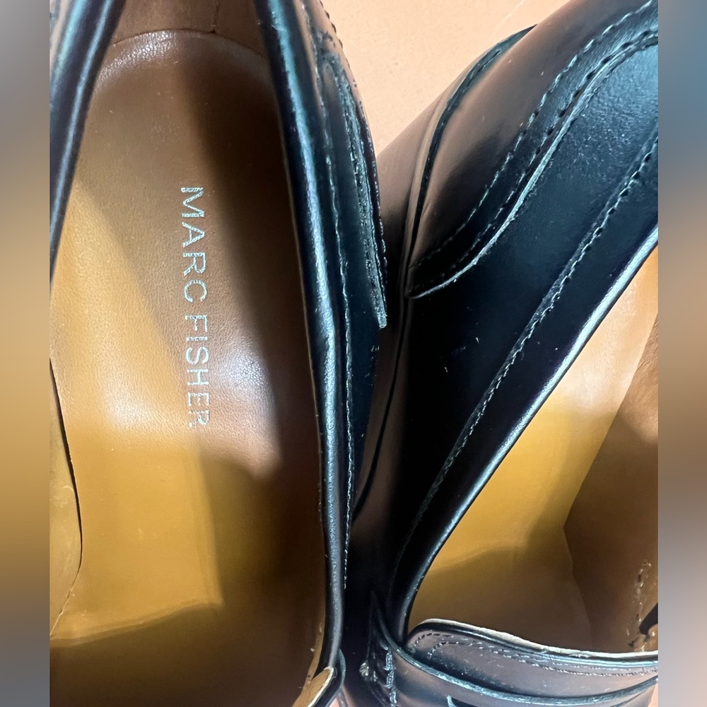 New Marc Fisher Women's Hamish Block Heel Square Toe Dress Loafers Size:7 1/2 - Picture 12 of 15